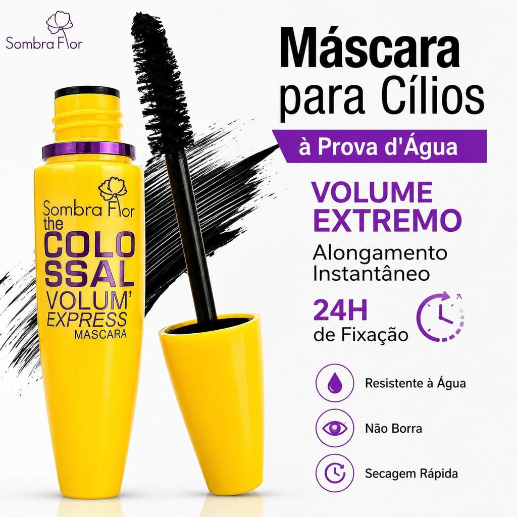 Máscara para Cílios Volume Extremo À Prova D Á