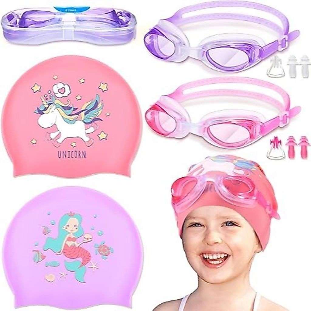 Kit Touca e Óculos de Natação Infantil Piscina 
