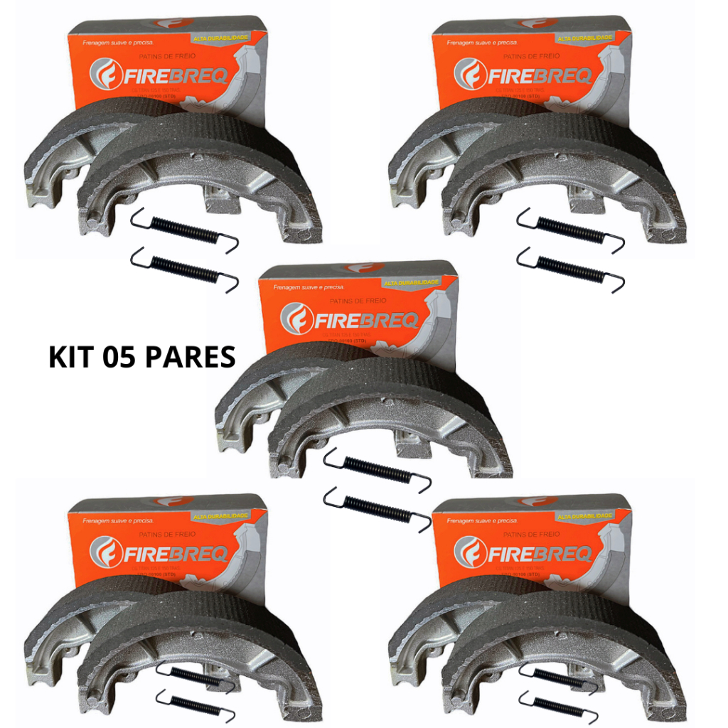Kit 05 Pares Patim Lona De Freio + Molinhas Honda