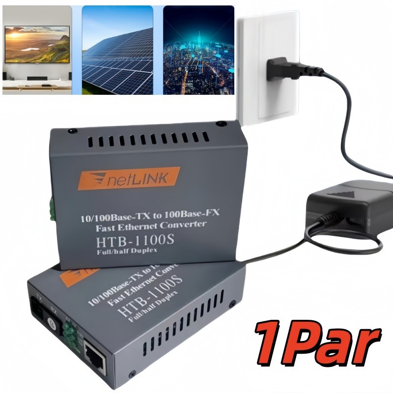 Conversores Mídia Gigabit 1000 Mb (par A + B) Fib