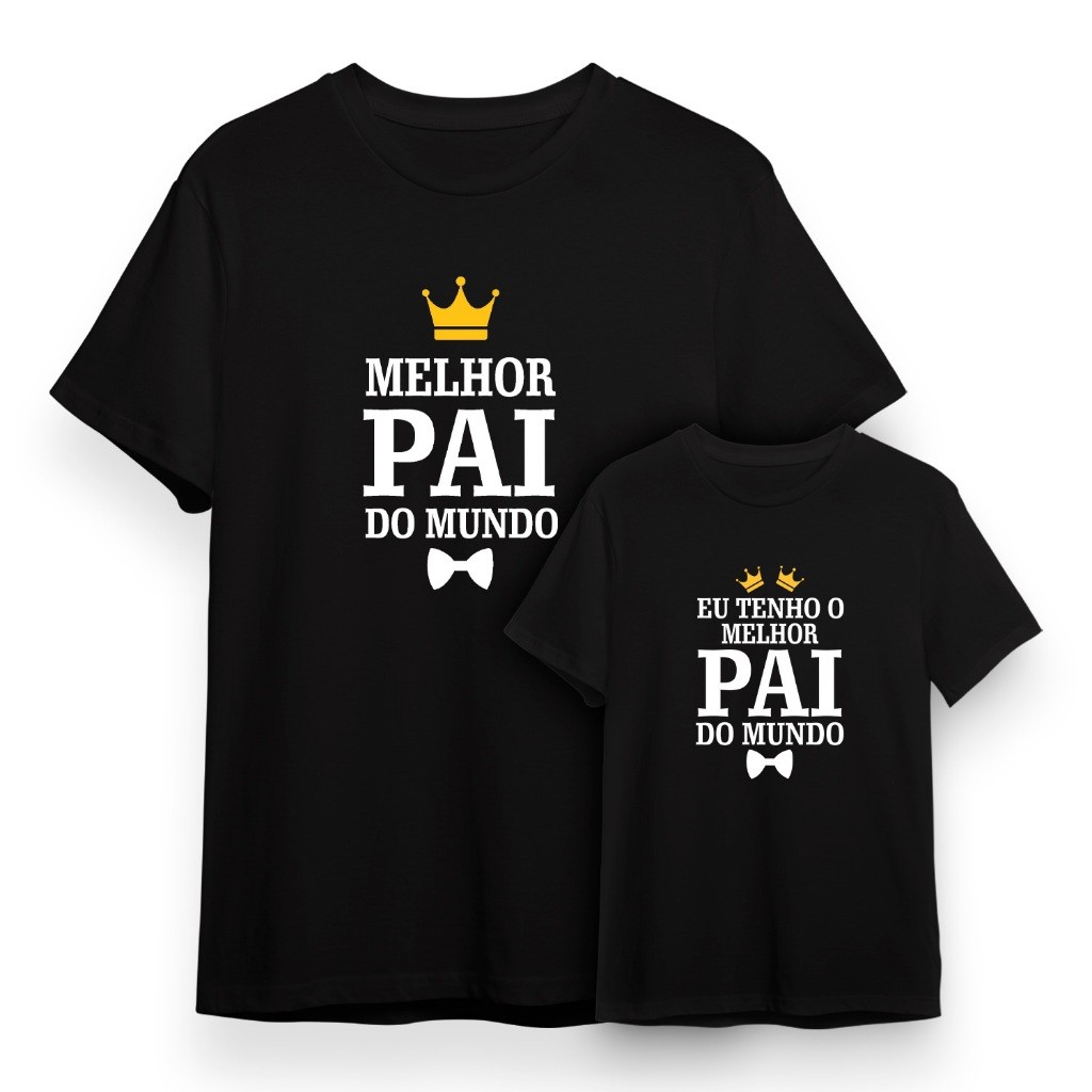 Kit 2 Camisetas Camisas Blusas Melhor Pai Do Mundo