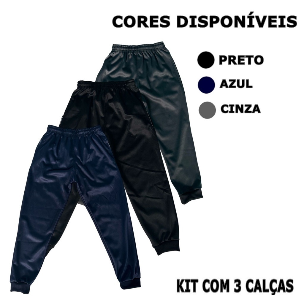 Kit Com 3 Calças De Frio Flanelada Inverno Escola