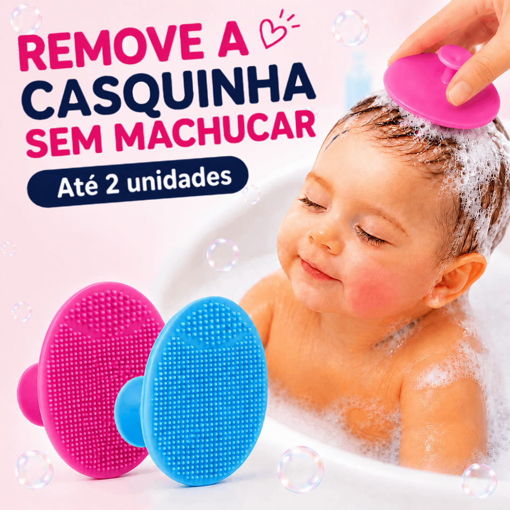 Até 2 Escova de Banho e Cabeça Bebê Silicone Ma