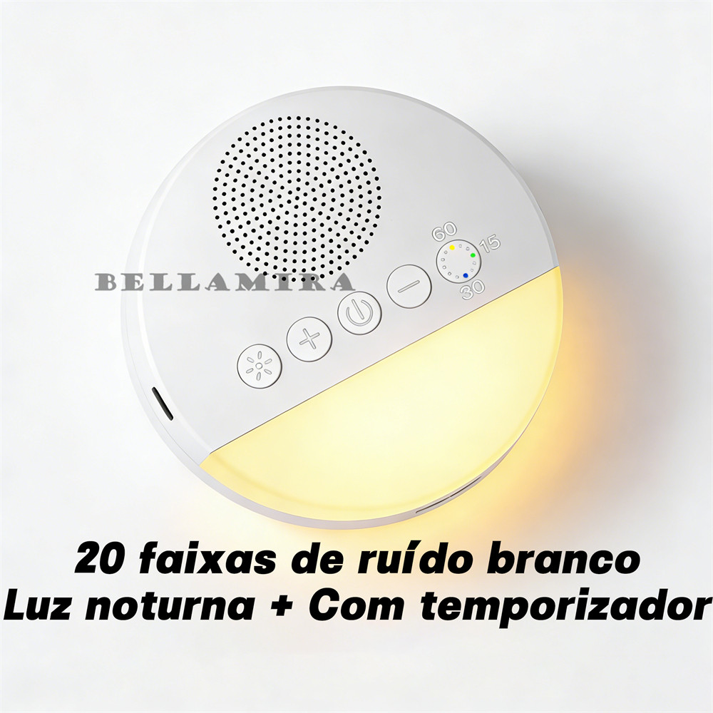 Luz Noturna 3 Cores Com Máquina Ruído Branco Beb
