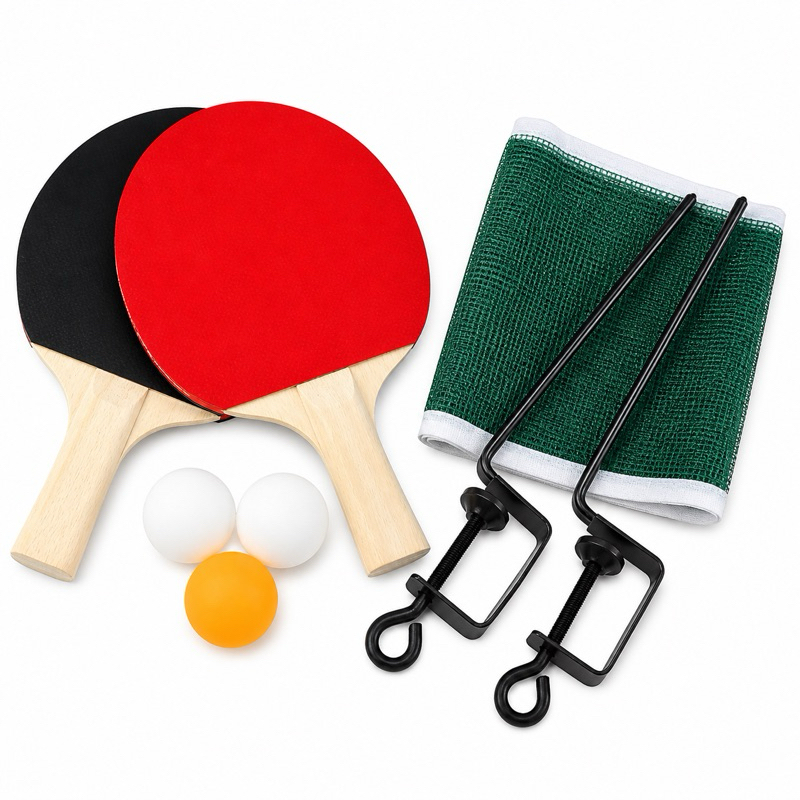 Kit Ping Pong Tênis de Mesa   2 Raquetes + 3 Bola