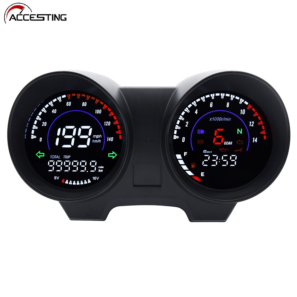 Painel Digital LED Eletrônico Motocicleta RPM Med