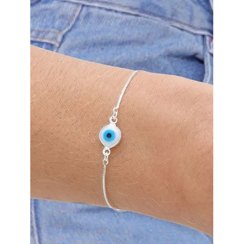 Pulseira de olho grego prata 925 + BRlNDE