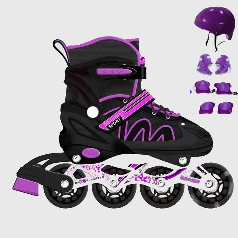 Patins Roller Inline Ajustável Com Luz De Led Com