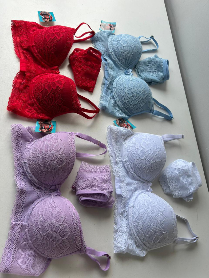 kit com 4 Conjuntos calcinha De Renda Premium e Su