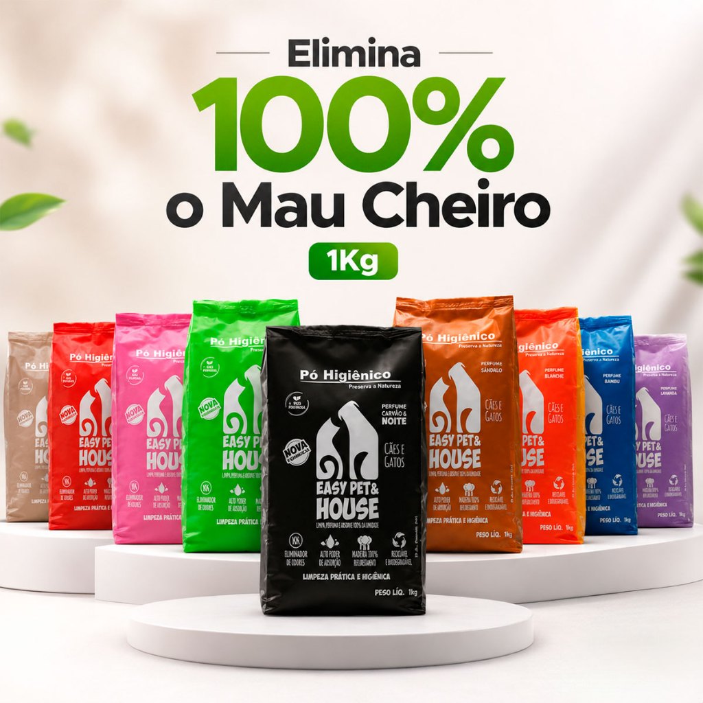 Pó Higiênico Eliminador de Odores Cães e Gatos 