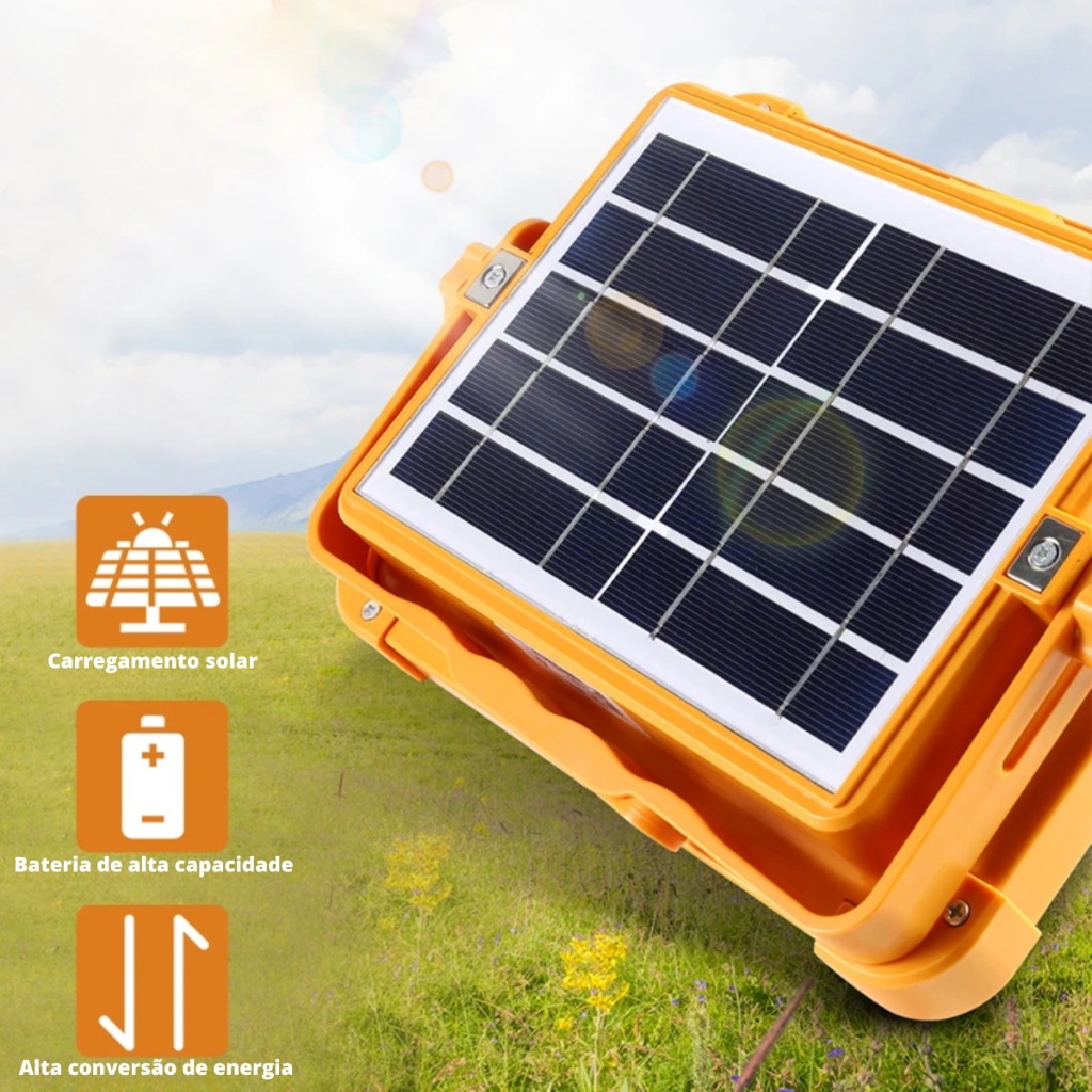 1000w Refletor Solar LED Recarregável Iluminaçã