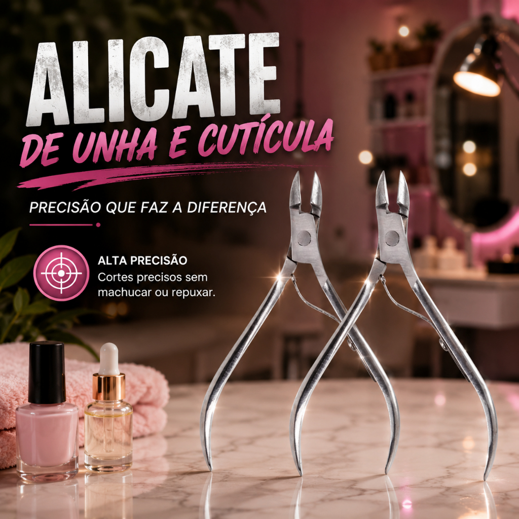 1 ou 2 Alicates de Unha Cuticula de Precisão Cort