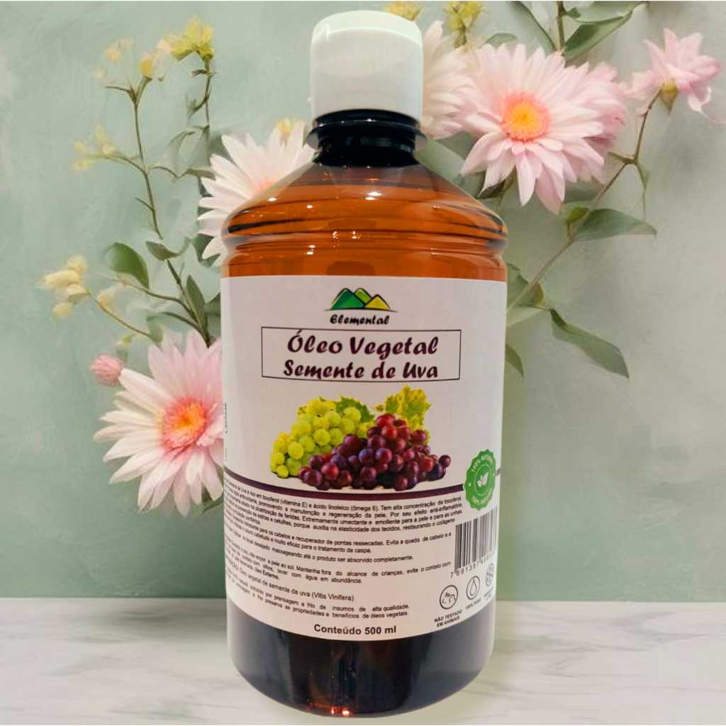 Óleo Vegetal Semente de Uva 500ml Hidratante, Ant