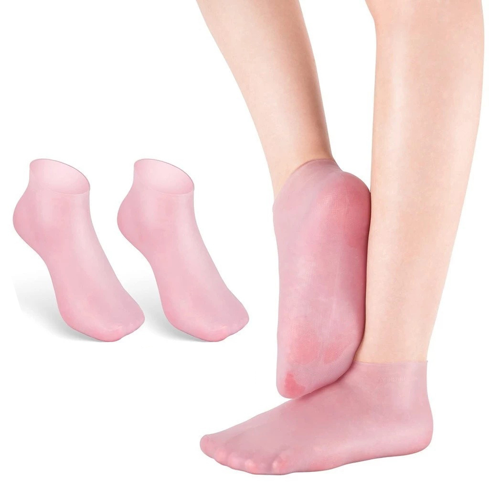2 Pares Meias De Silicone Para O Cuidado Dos Pés 