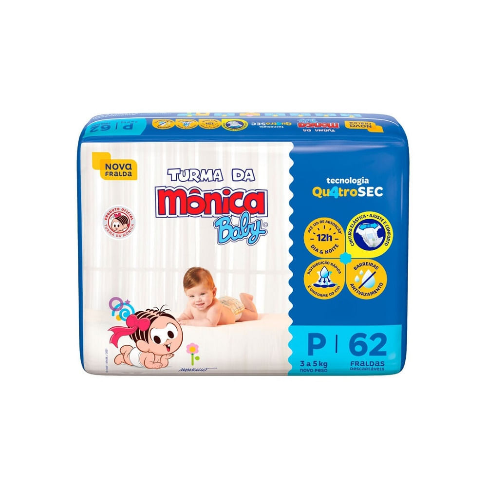 Fralda Descartável Turma da Mônica Baby Mega P 6