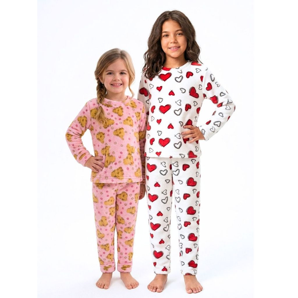 Pijama Ultrasoft Infantil Menina Inverno Pelúcia 