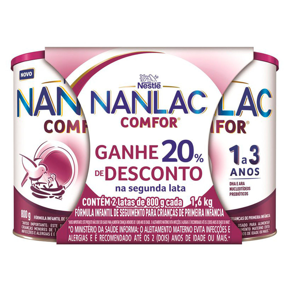 Fórmula Infantil NANLAC Comfor 2 Latas 800g cada 