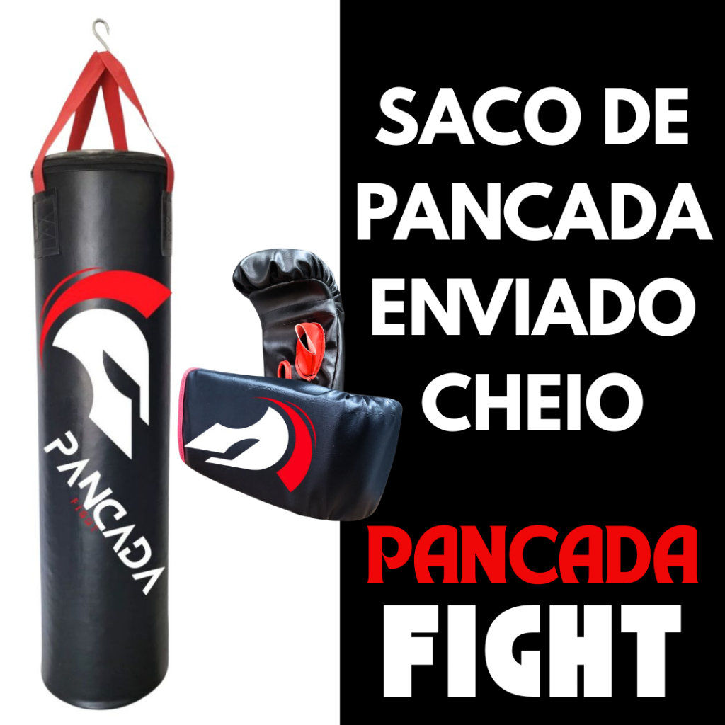 Saco de Pancada 70X100 Boxe CHEIO + Luva Bate Saco