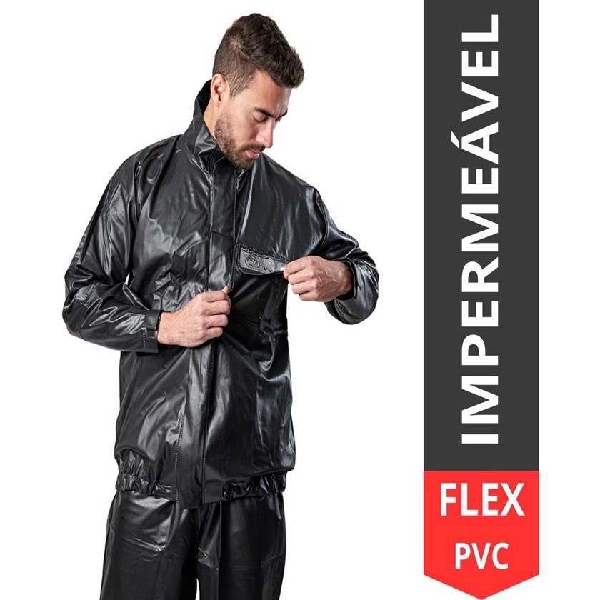 Conjunto Capa Chuva  PVC Moto Impermeável Com Gol