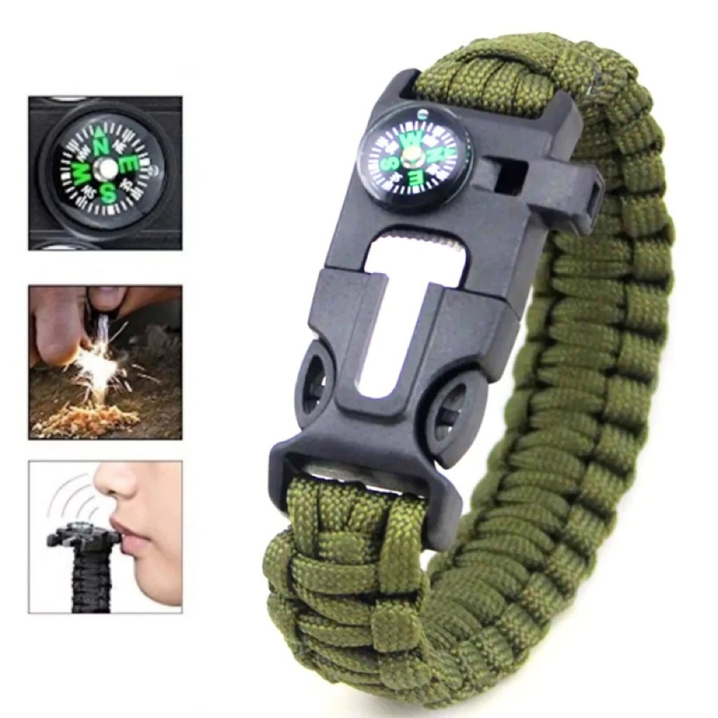 Kit 02 Pulseira Tática de Sobrevivência Paracord