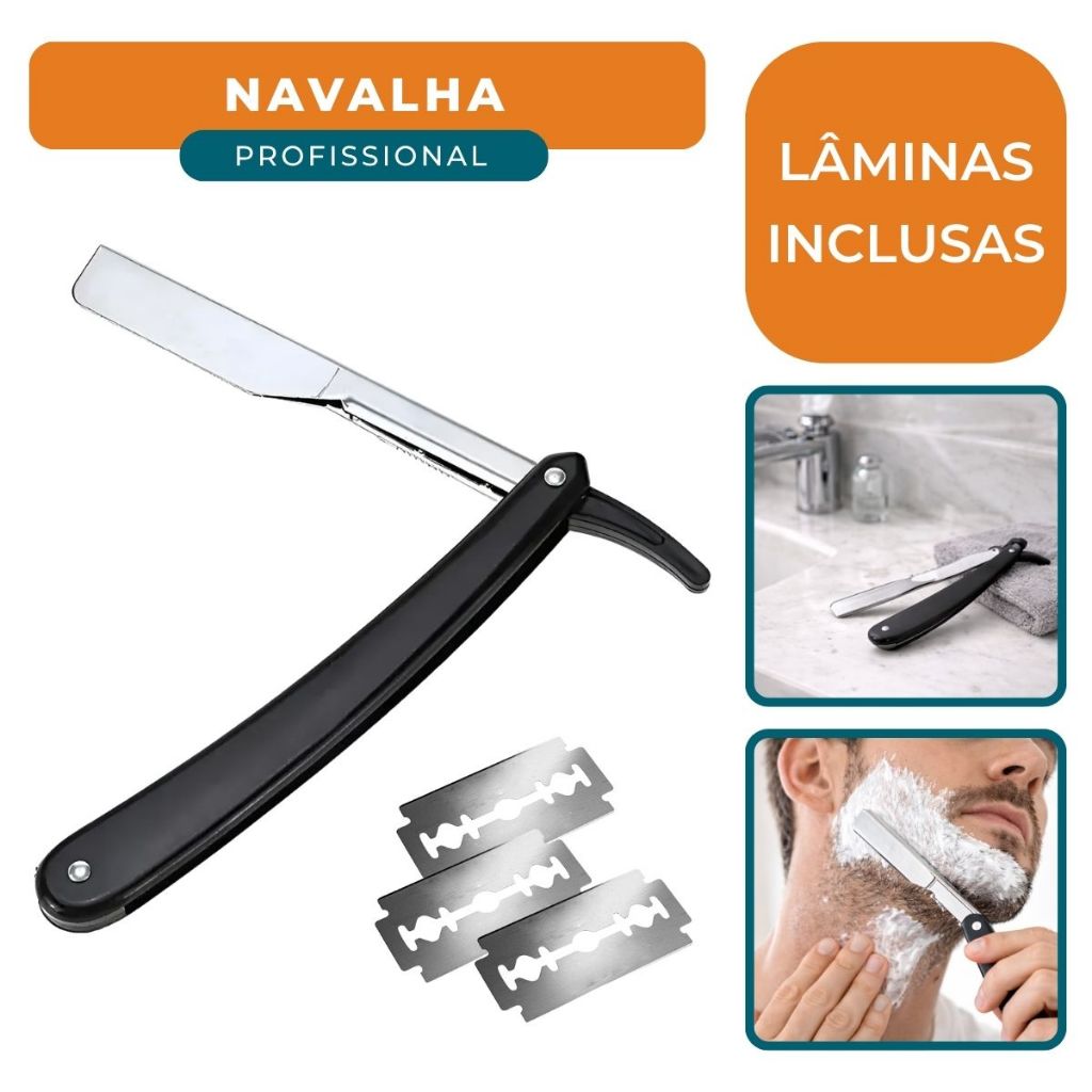 Navalha Navalhete Profissional Barbeiro Com Lâmin