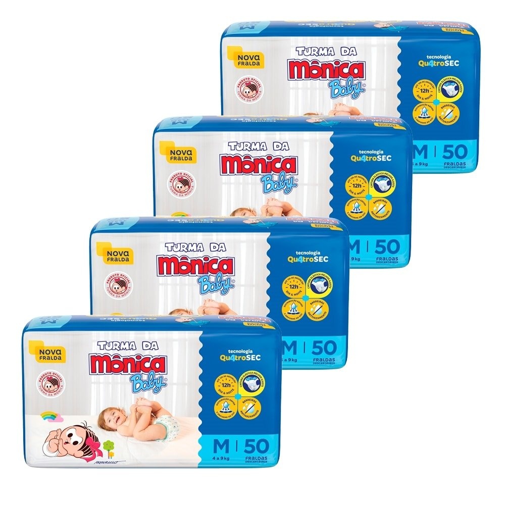 Fralda Descartável Turma da Mônica Tamanho M 