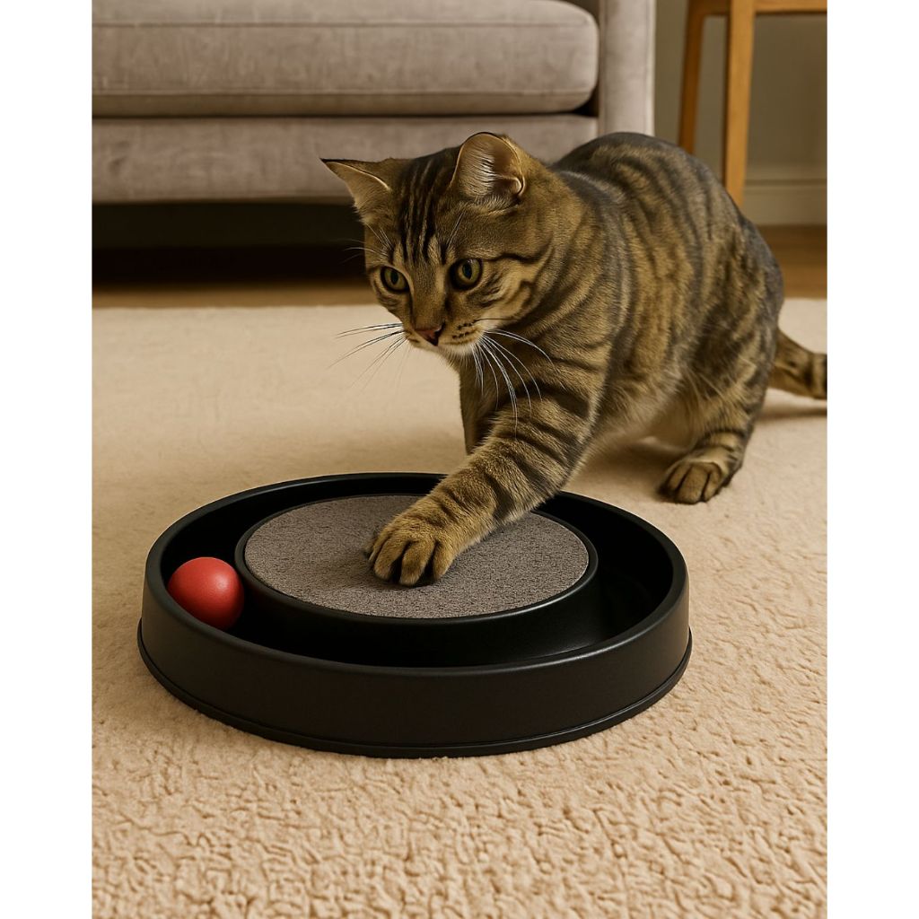 Arranhador Redondo Para Gato Relax Com Bolinha Mia