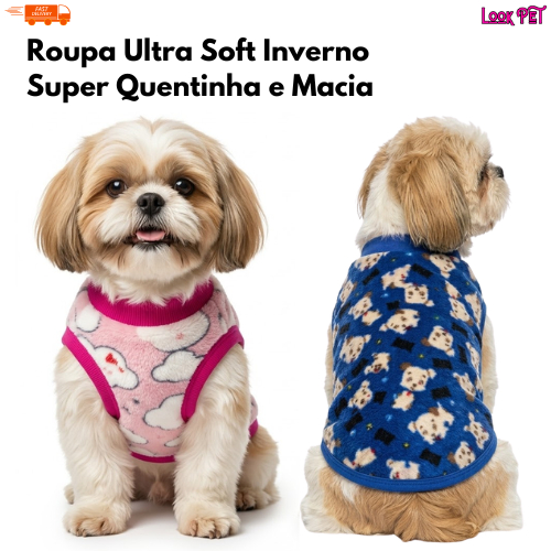 Roupinha Pet Inverno Ultra Soft para Cachorro e Ga