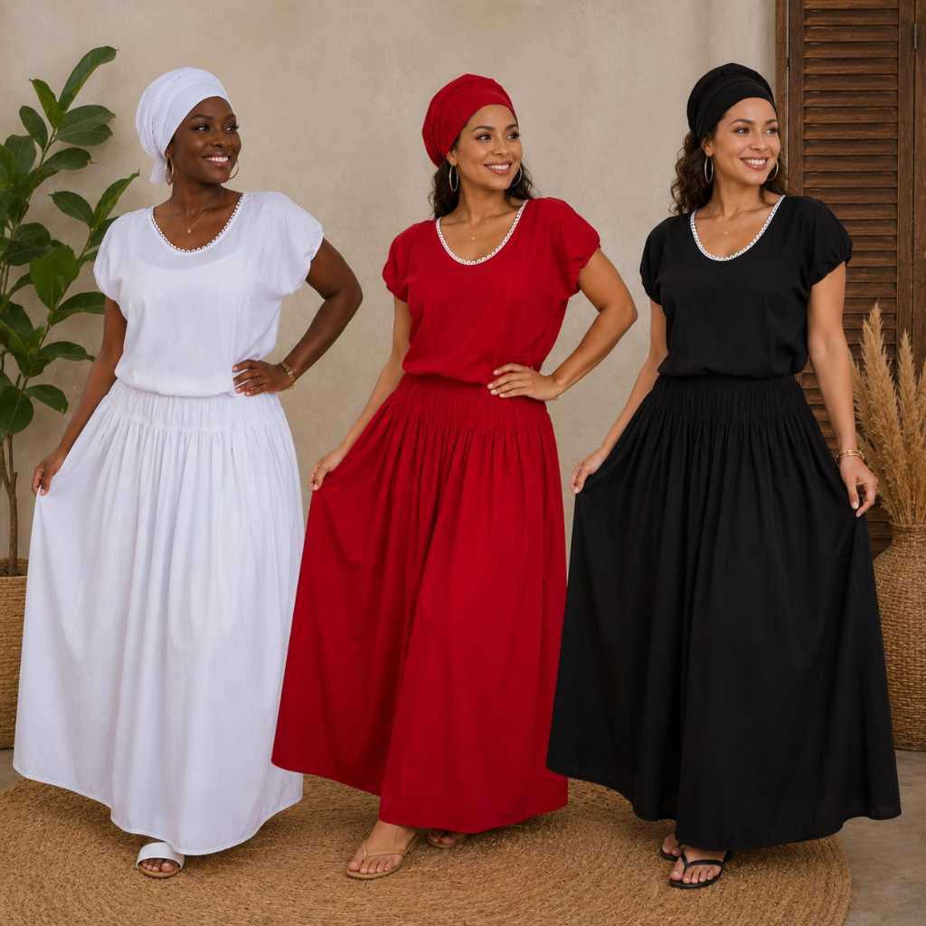 Conjunto Feminino Umbanda e Candomblé Oxford 3 Pe