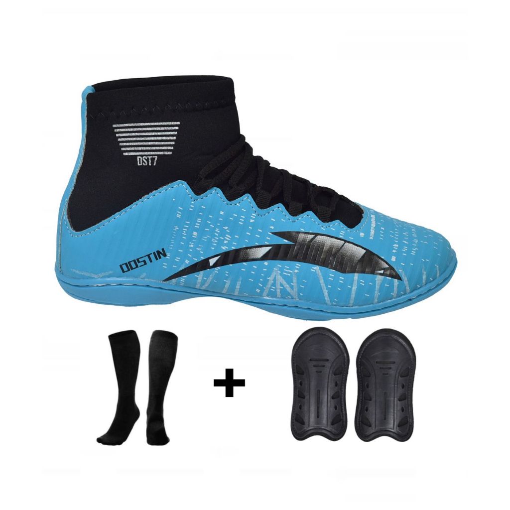 kit completo chuteira botinha futsal com meiao e c