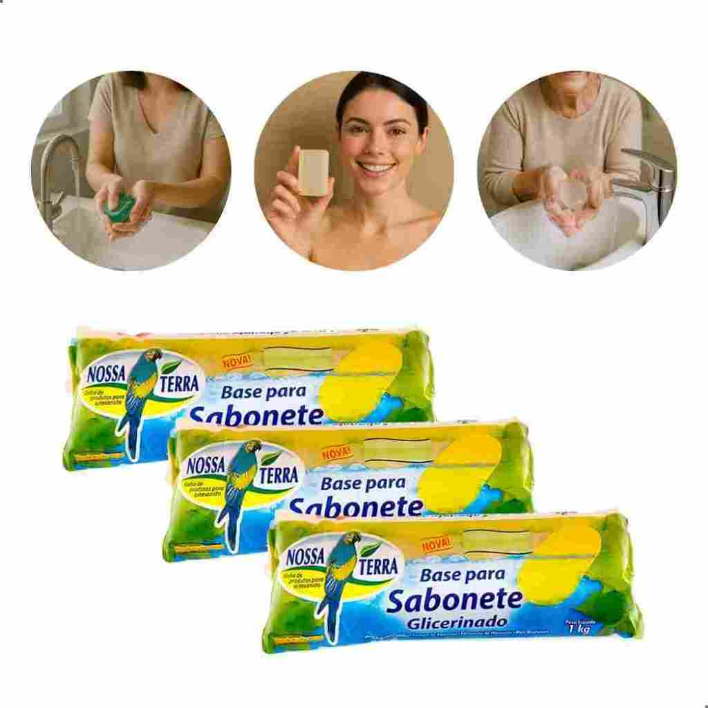3 Bases De Glicerina Transparente Para Sabonete Gl