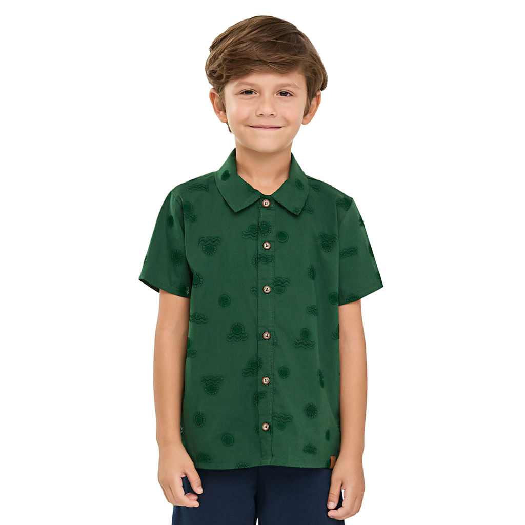 Camisa Manga Curta Infantil Menino Tropical Elian