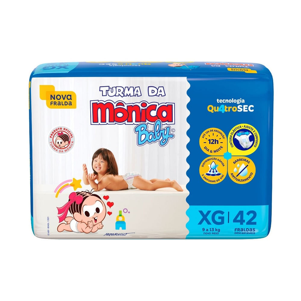 Fralda Descartável Turma da Mônica Baby Mega XG 