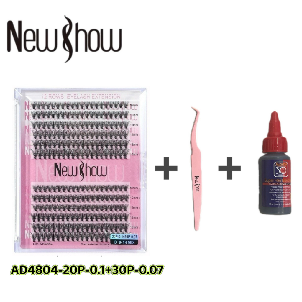 New Show Kit Cílios Postiços 20P+30P com Pinça 