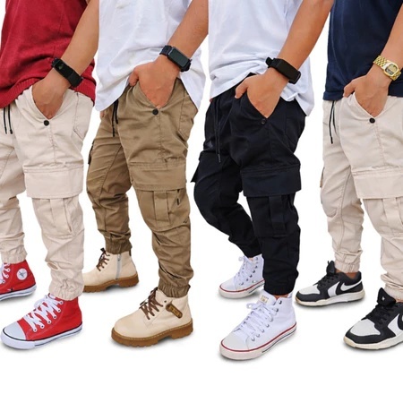Calça Cargo Jogger menino Infantil Juvenil Urbano