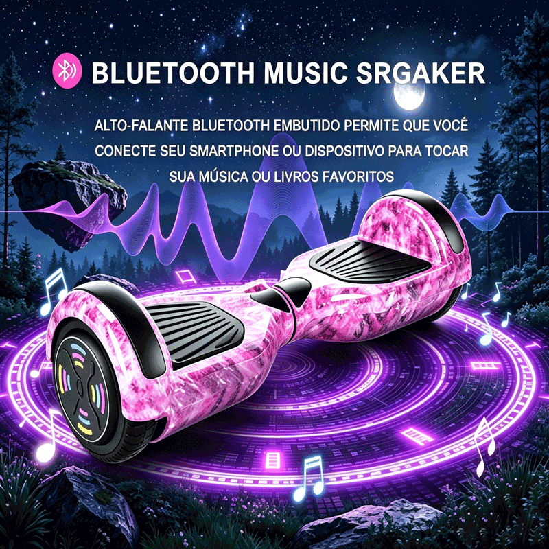 Hoverboard Overboard Infantil, Suporta 120kg, LED 