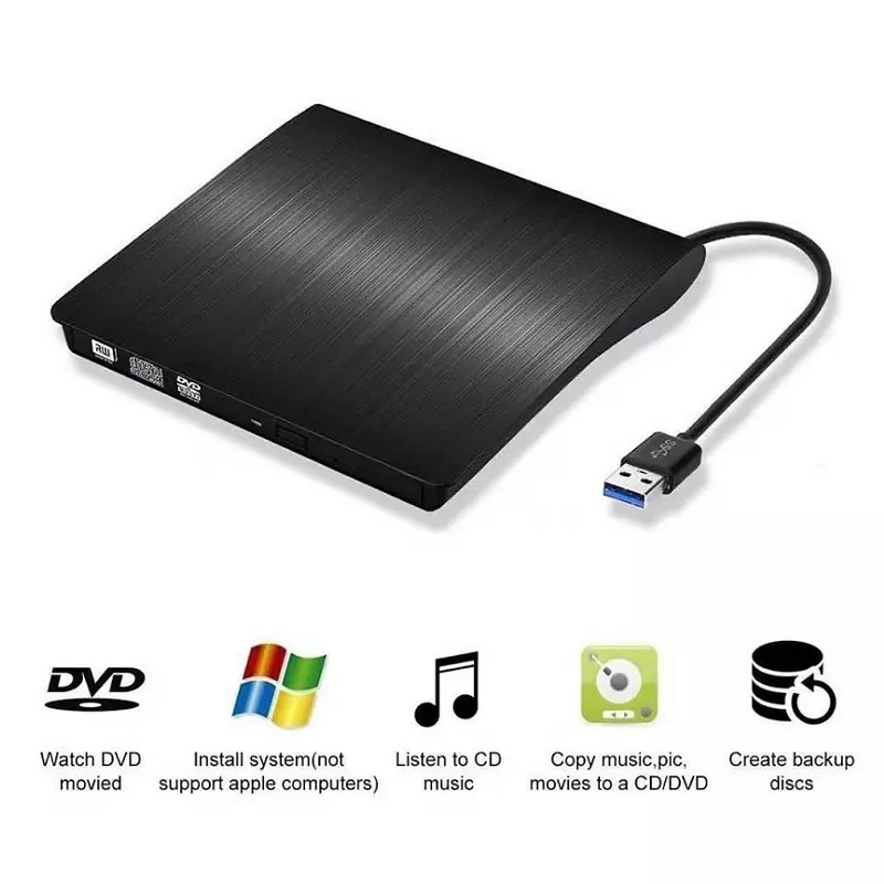 Gravador Leitor Dvd Externo Usb 3.0 Portátil Pc N