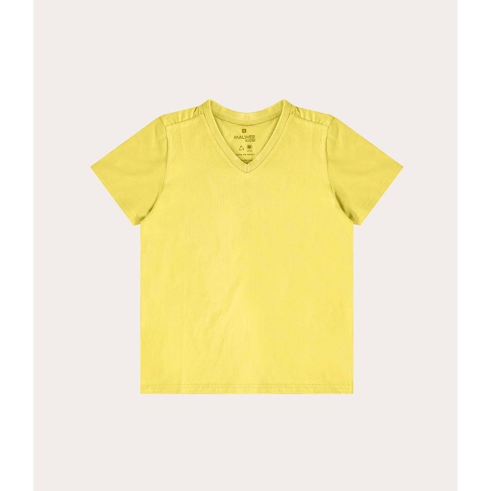 Camiseta Infantil Menino Decote V Em Malha UV50+ M