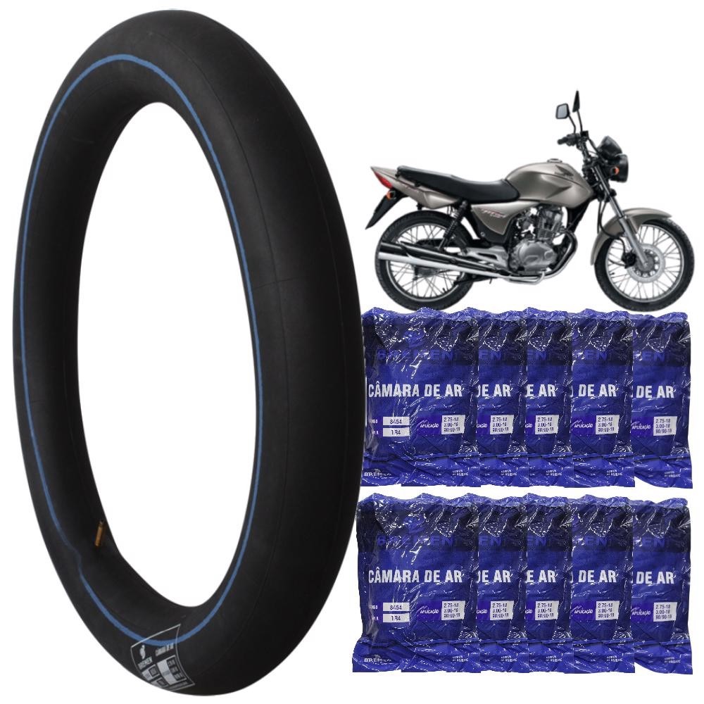 Kit 10 Câmaras de Ar Pneu Aro 18 Moto CG TITAN FA