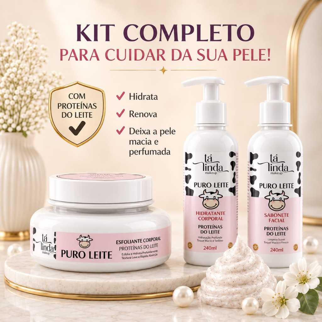 Kit Completo Puro Leite OU Sabonete Facial OU Hidr