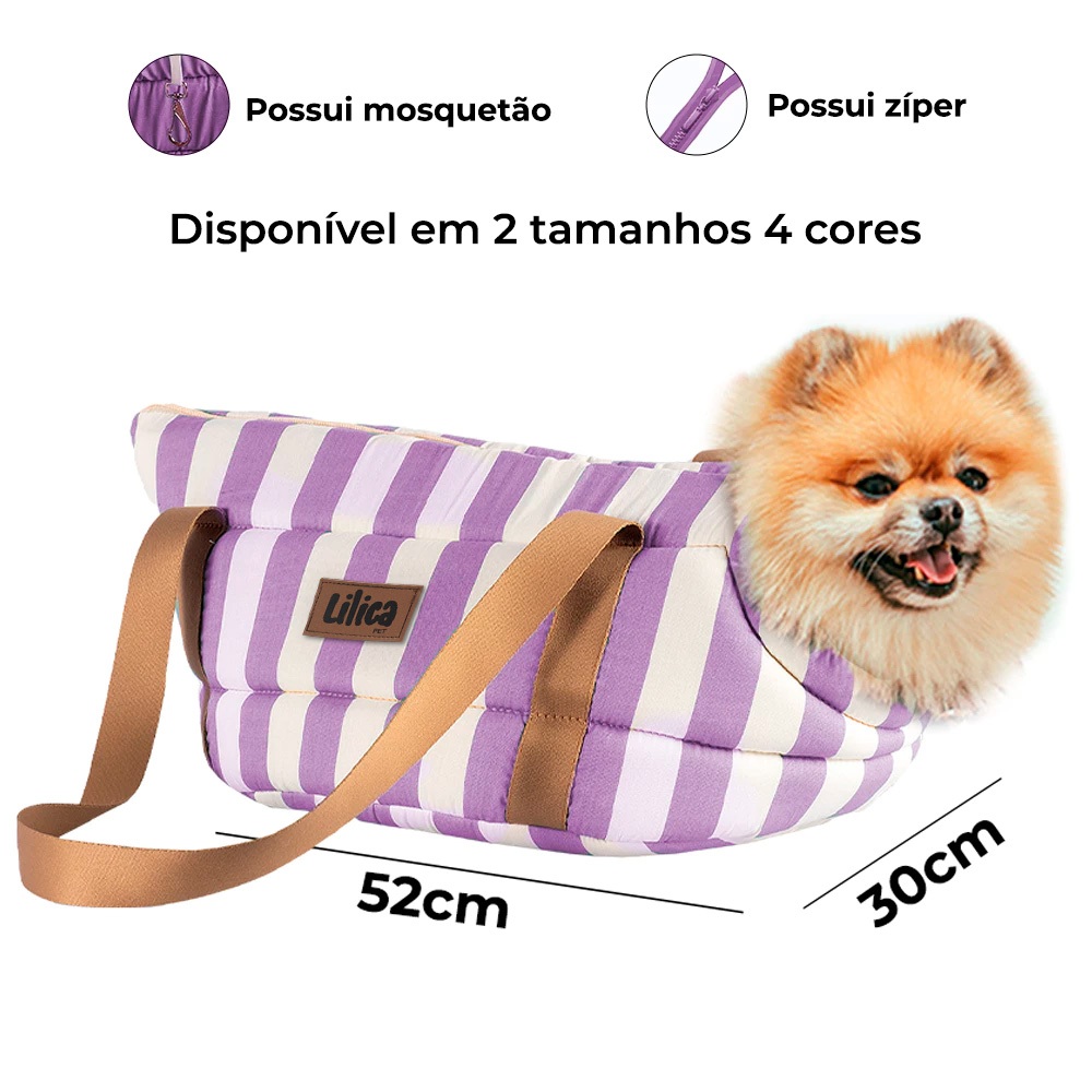 Bolsa pet transporte aberta mosquetão interno bos