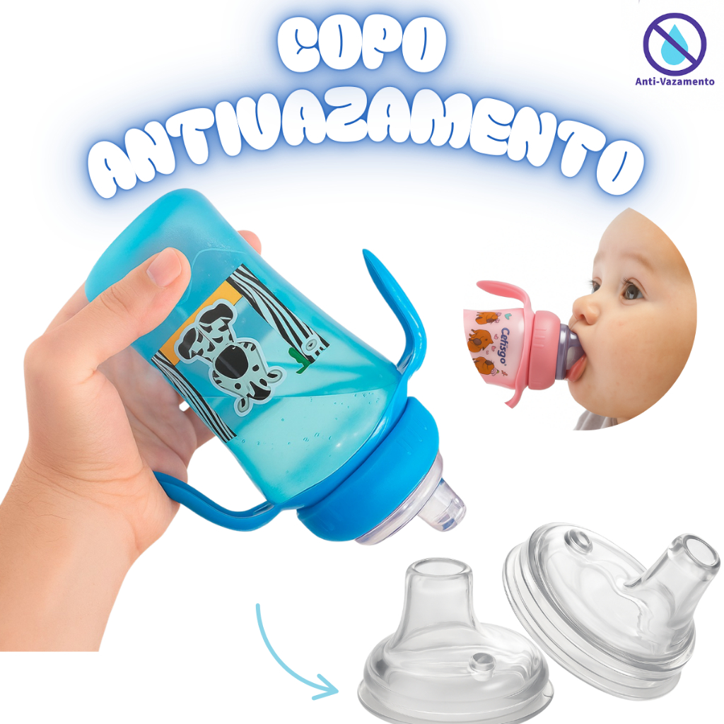 Kit Copo Para Bebê Antivazamento – Colher d