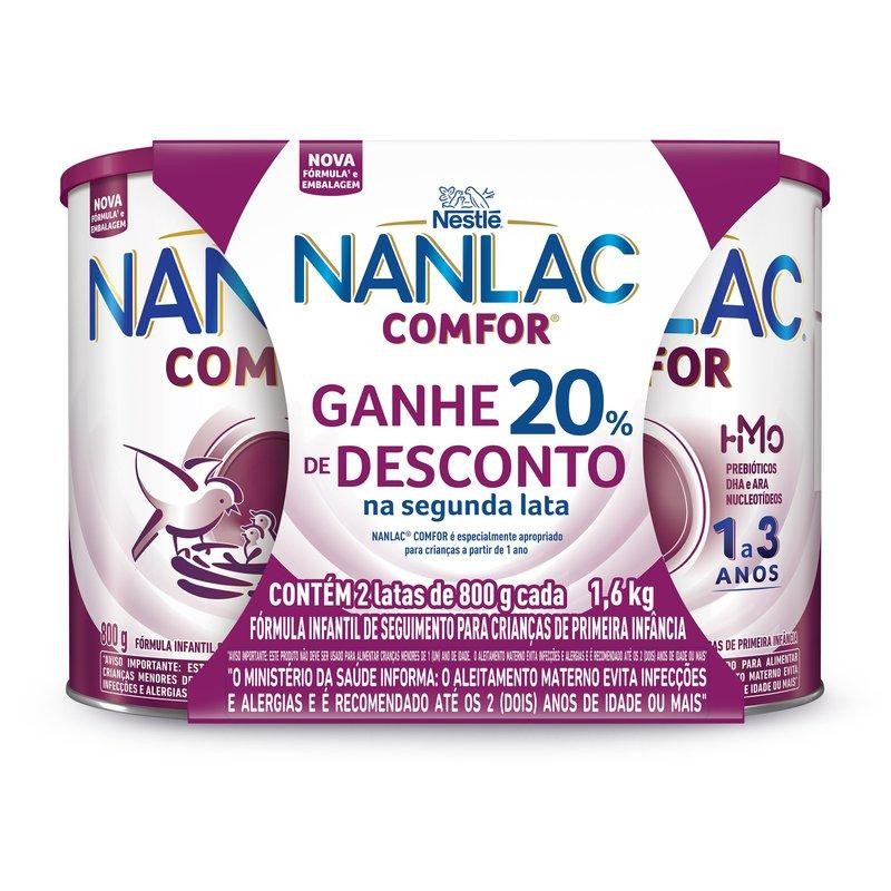 Kit Fórmula Infantil Nanlac Comfor 2 Unidades 800