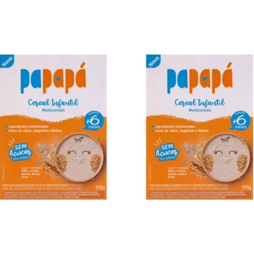 Kit 2 Cereal Infantil Saudável Papapá Sem Açúc