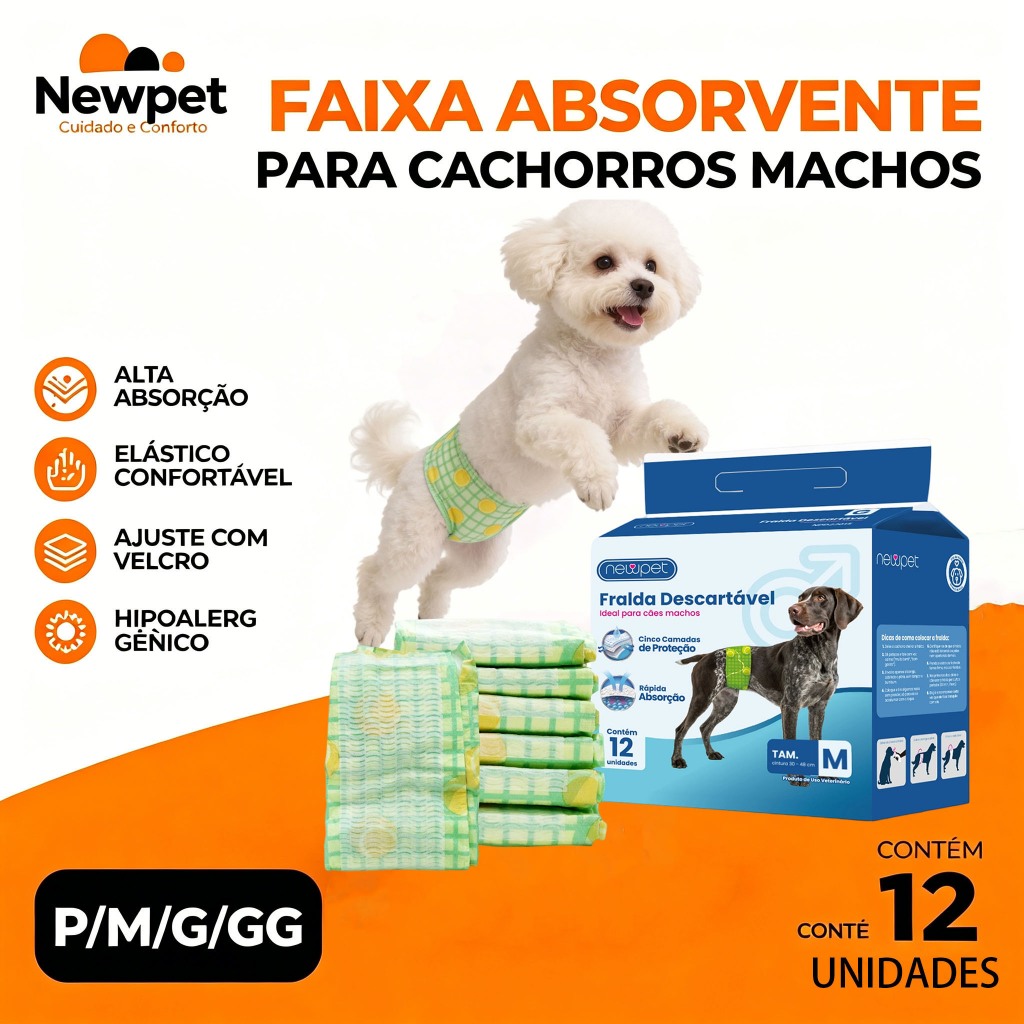 Newpet Fralda Higiênica Descartável Pet para Cac