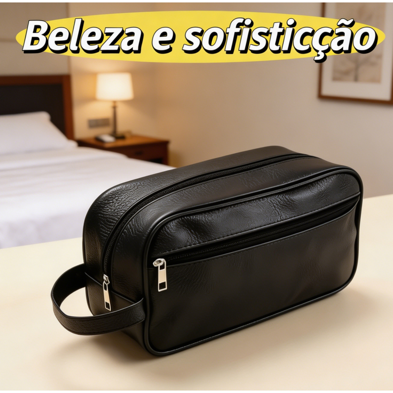 Necessaire Unissex Impermeável em PU Grande Espa�