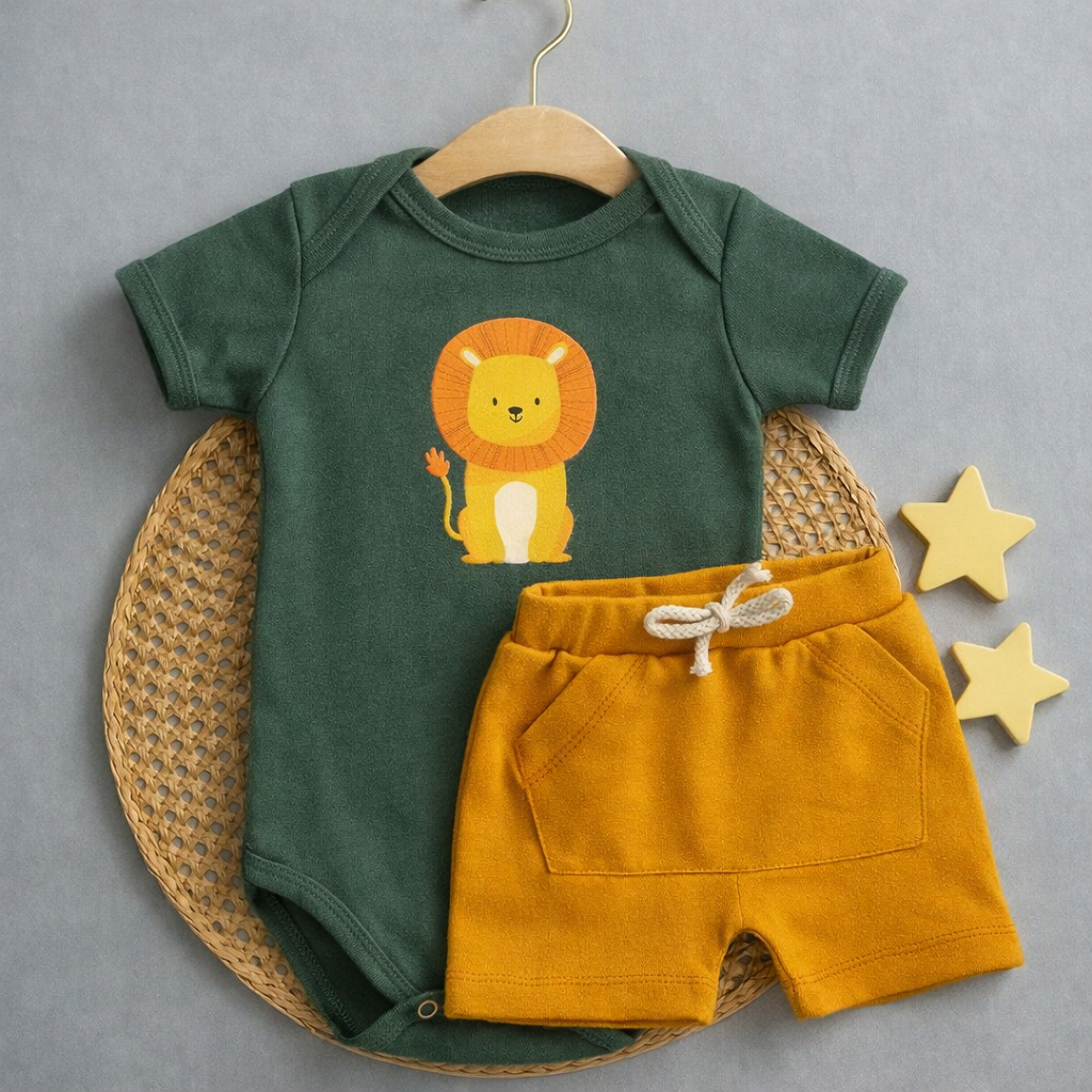 Conjunto de bebê Infantil Verão Menino Body e Sh