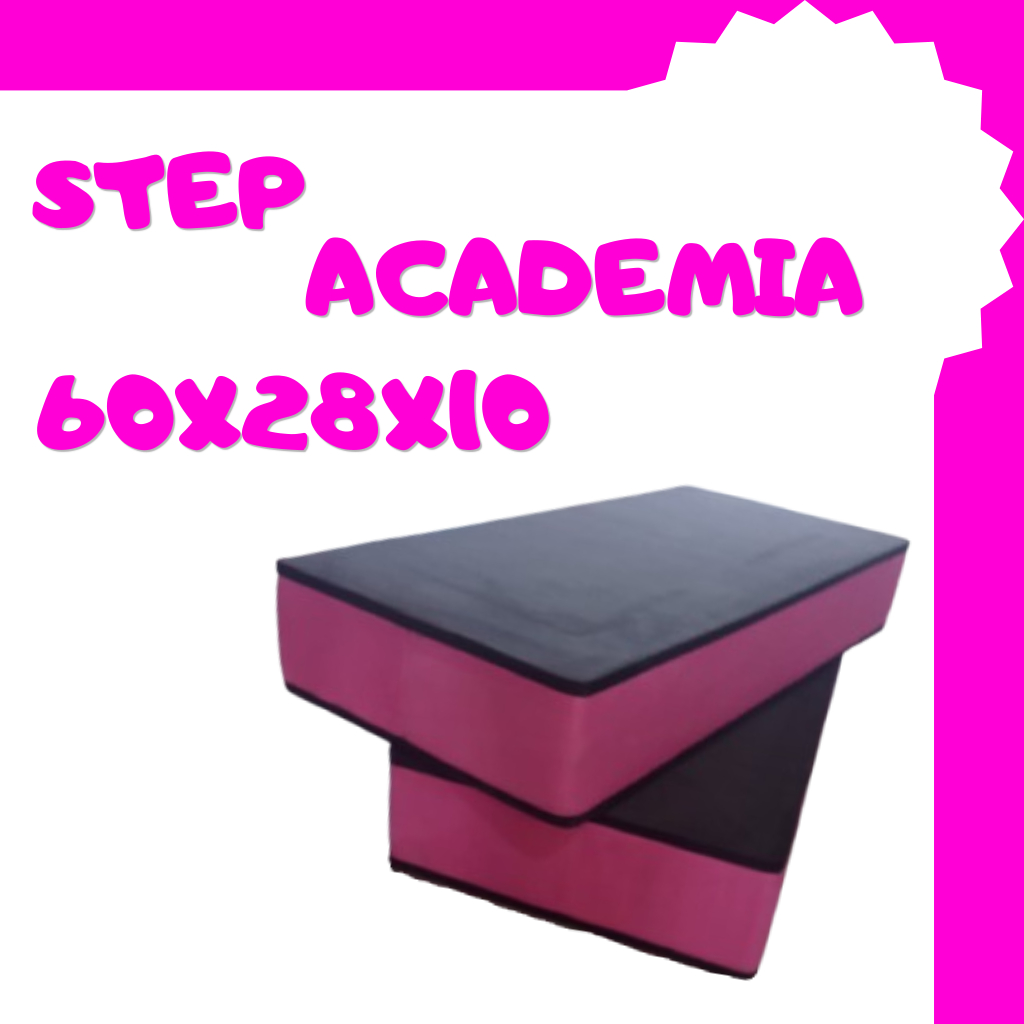 KIT 2 STEP DE ACADEMIA 60X28X10 EM EVA ESPORTE FIT
