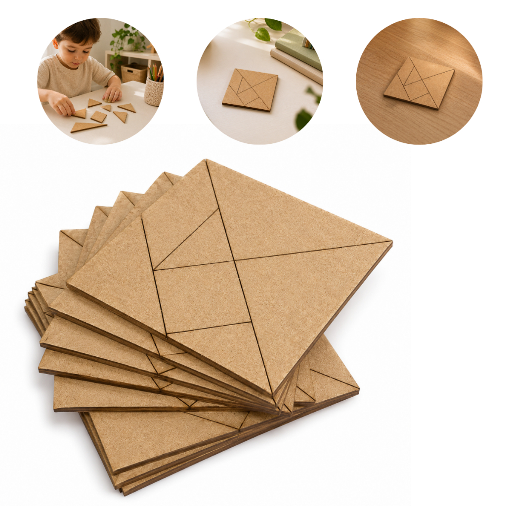 Kit Tangram Animais Em MDF Lembrancinha Educativa