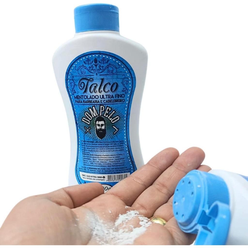 Talco Mentolado Dom Pelo 200g Barbeiro Profissiona